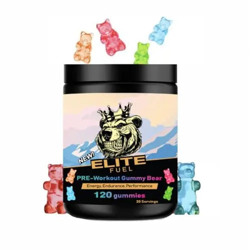 Pre Workout Gummies Elite Fuel - Endless Energy, Instant Strength Gain, Intense Pump Heath Secret
