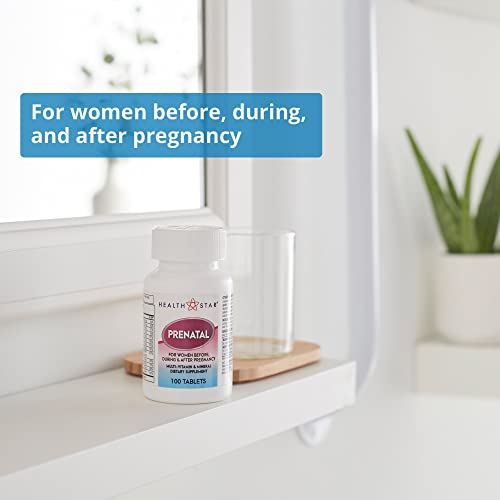 Prenatal Multivitamin by HealthStar for Healthy Mom and Baby - Folate + Vitamin C + Vitamin D + Iron Barcel