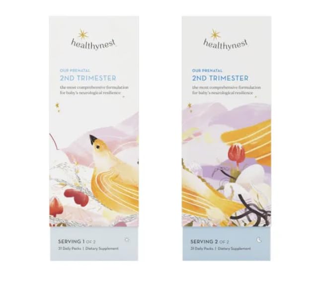 HealthyNest 2nd Trimester Prenatal Vitamin - Pregnancy Support for Fetal Brain Development Healthybaby