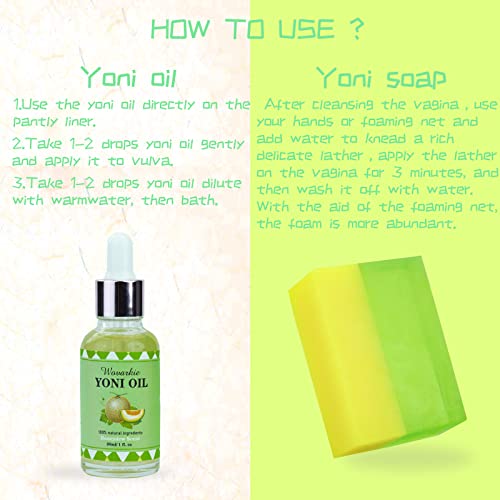 Yoni Soap Bars Yoni Wash & Yoni Oil Set Of 4, 2 * 5.29oz Handmade Vaginal Soap Feminine Wash Wovarkie