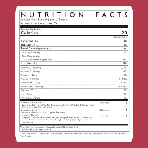 Natrava Beets+ | Organic Beet Root Powder, Vitamins, and Prebiotics | Supports Healthy Natrava