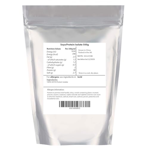 SOYA Protein Isolate (90% Protein) 500g by Manor Springs, Unflavoured, Vegan Protein Shake MANOR SPRINGS