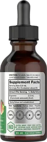 Cayenne Pepper Liquid Extract | 2 fl oz | Vegetarian, Non-GMO, Gluten Free Supplement Horbäach