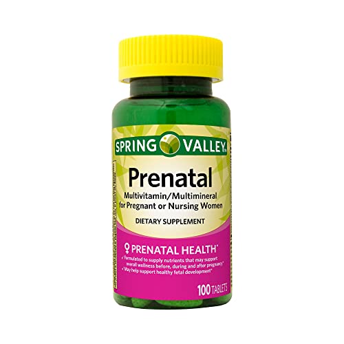 Spring Valley Prenatal Multivitamin - 100 Tablets of Essential Nutrients for You and Your Growing Baby LUAL
