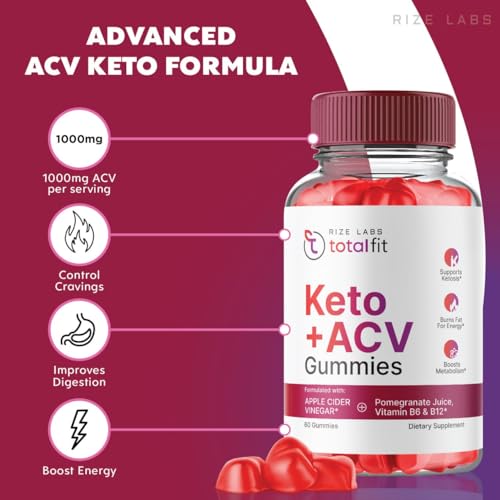 (2 Pack) Total Fit Keto ACV Gummies Advanced Weight Loss, Total Fit Keto ACV + BCB Gummies rize labs