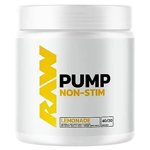 RAW Pump Stim Free Pre Workout | Non-Stimulant Pre Workout Supplement Powder Nitric RAW