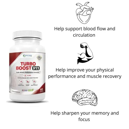 Phytage Labs Turbo Boost 911 Nitric Oxide Booster, Circulation, Energy Boost, Mental Focus Phytage Labs