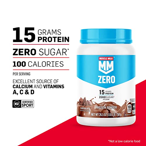 Muscle Milk ZERO, 100 Calorie Protein Powder, Chocolate, 15g Protein, 1.65 Pound Muscle MilkBuy Supplements Australia