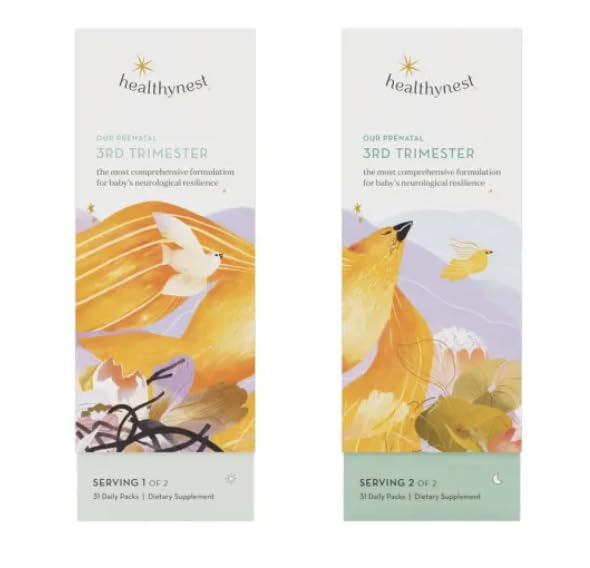 HealthyNest 3rd Trimester Prenatal Vitamin - Pregnancy Support for Fetal Brain Development Healthybaby
