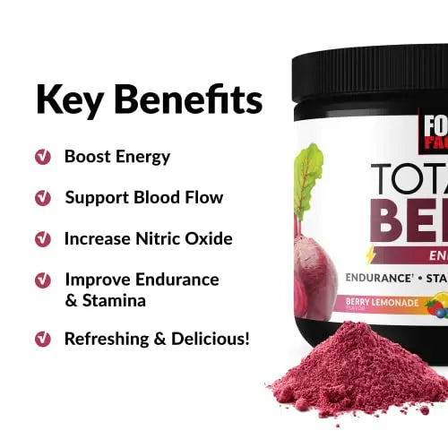FORCE FACTOR Total Beets Beet Root Powder with Energy, NO3-T Nitrates to Support Force Factor