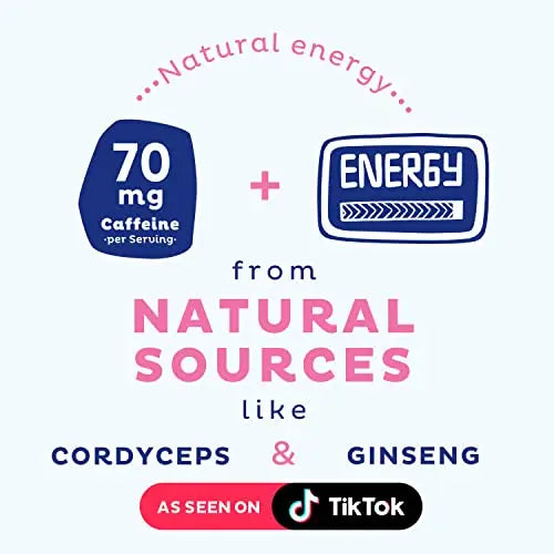 KOS USDA Organic Energizing Blue Spirulina Blend - 70 mg Organic Caffeine, B-Complex KOS