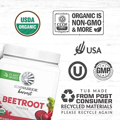 Sunwarrior Beet Root Powder Nitric Oxide Increase Stamina Blood and Flow Circulation Sunwarrior