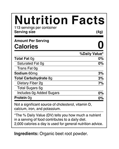 2 Pack - Nova Nutritions Certified Organic Beet Root Powder 16 OZ (454 gm) - Nitric Oxide Nova Nutritions