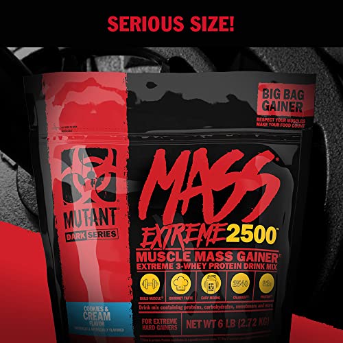 Mutant Mass Extreme Gainer Whey Protein Powder, Build Muscle Size & Strength with High-Density Clean Calories Mutant