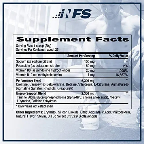 NF Sports Pre-Workout - Supports Energy, Cognitive Function, Strength, and Muscular NF Sports