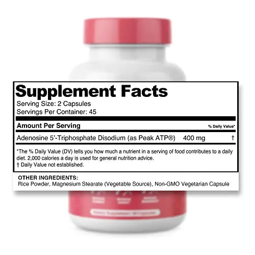 Pure ATP Capsules, Adenosine Triphosphate - Increase Energy, Endurance, Strength BulkStimulants.com