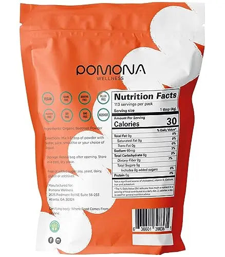 Pomona Wellness Organic Beetroot Powder, Superfood, Raw, Vegan & Non-GMO Pomona Wellness