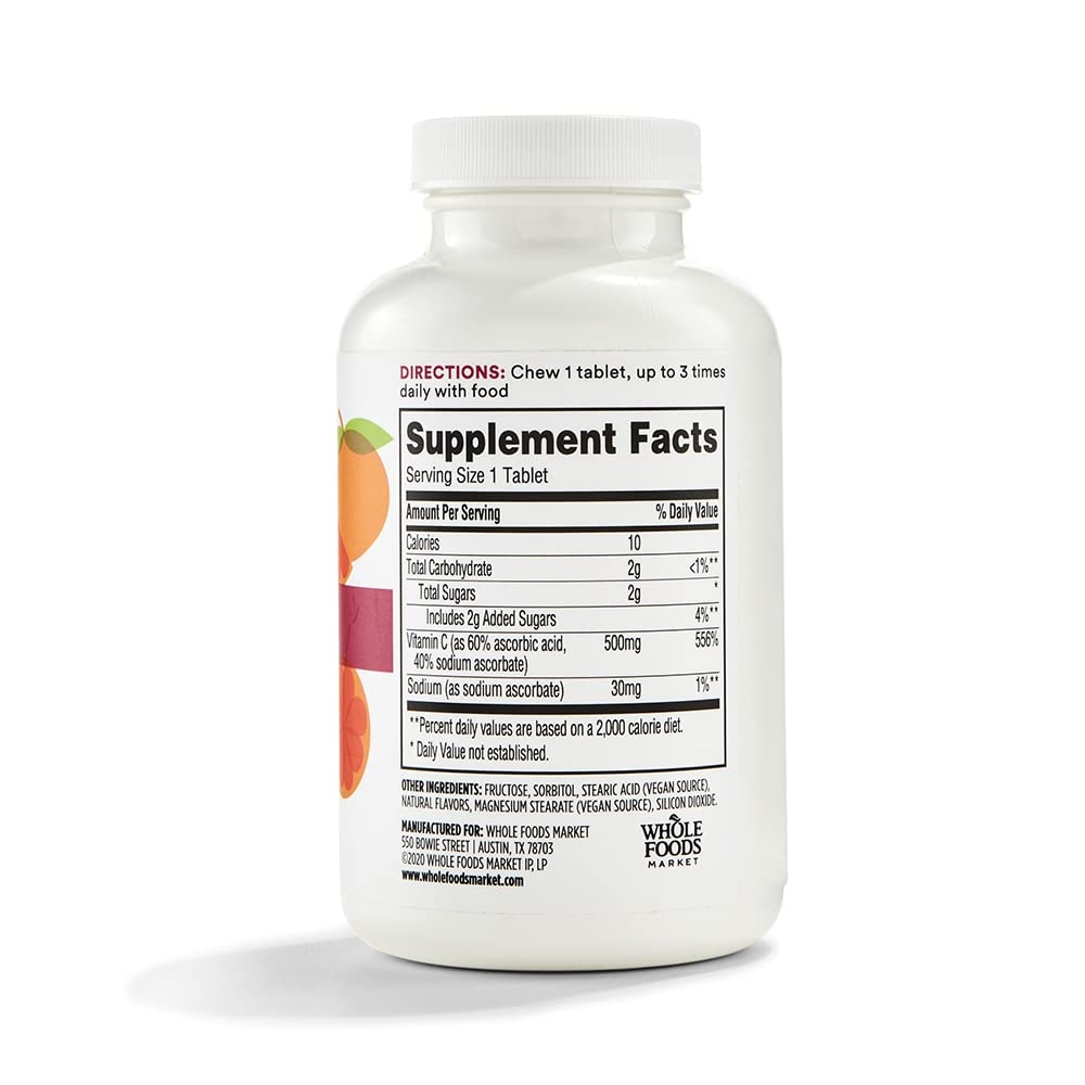 365 by Whole Foods Market, Vitamin C Chewable 500Mg, 100 Tablets 365 by Whole Foods Market