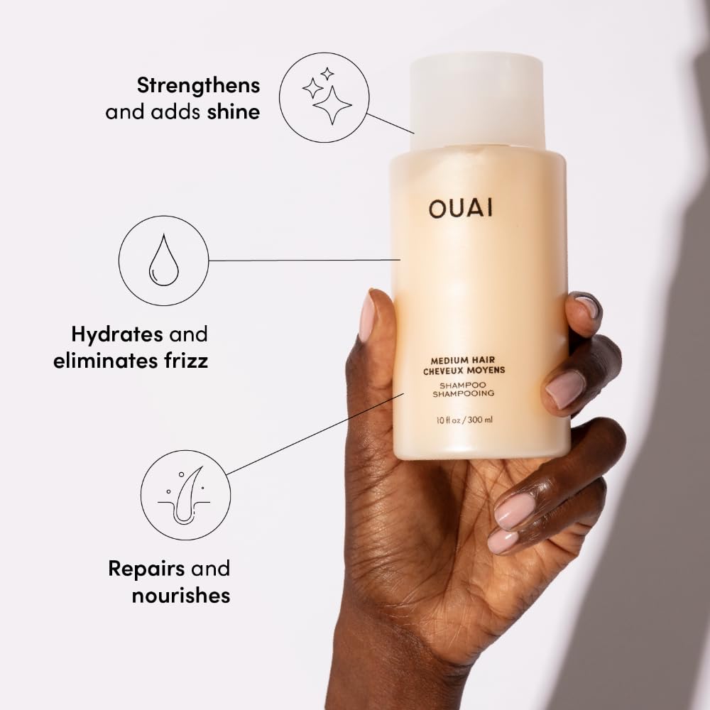 OUAI Medium Hair Shampoo & Conditioner Set, Travel Size - Hydrating Shampoo & Conditioner - With Coconut Oil, Babassu, Kumquat Extract & Keratin - Sulfate, Paraben & Phthalate Free (3 Oz) OUAIBuy Supplements Australia