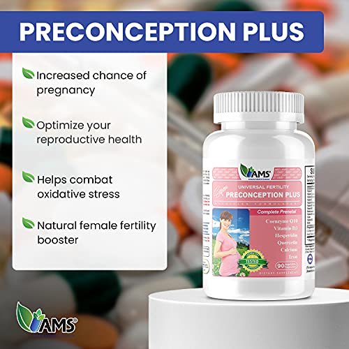 America Medic & Science Preconception Plus (90 Capsules) Conception and Fertility Supplement America Medic & Science