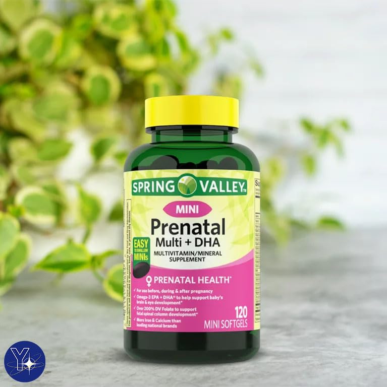 Mini Prenatal Multi + DHA Complete Multivitamin/Multimineral Supplement Spring Valley YOLOMOLO