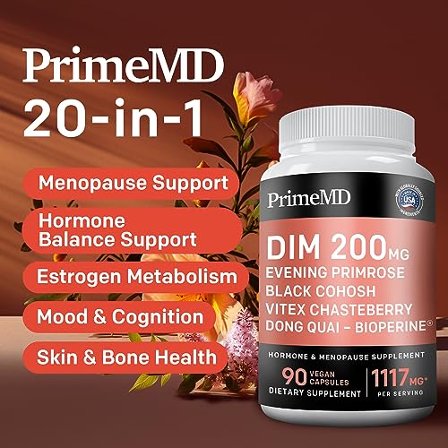 20-in-1 Menopause Supplements for Women - Dim Supplement Women - Estrogen Supplement PrimeMD