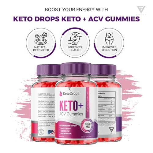 (5 Pack) Keto Drops ACV Gummies, Ketodrops Keto ACV Gummies Advanced Weight Loss Fyvus