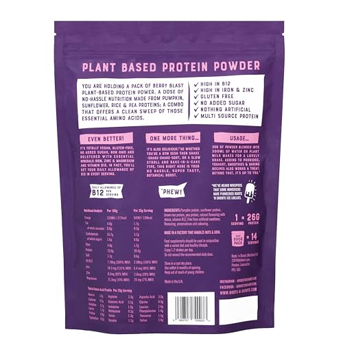 Roots 'n Shoots Vegan Protein, Shake, Berry Flavour, with Added B12, 26g Protein ROOTS 'N SHOOTS