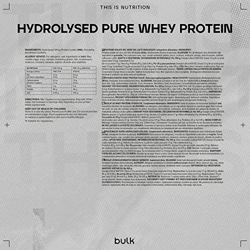 Bulk Hydrolysed Whey Protein Isolate, Protein Shake, Unflavoured, 500 g, Packaging May Vary Bulk