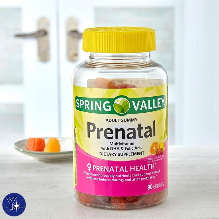 Prenatal Multivitamin Spring Valley Gummies with DHA and Folic Acid, 90 Count YOLOMOLO