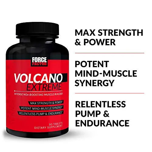Force Factor Volcano Extreme Pre Workout Nitric Oxide Booster Supplement for Men Force Factor