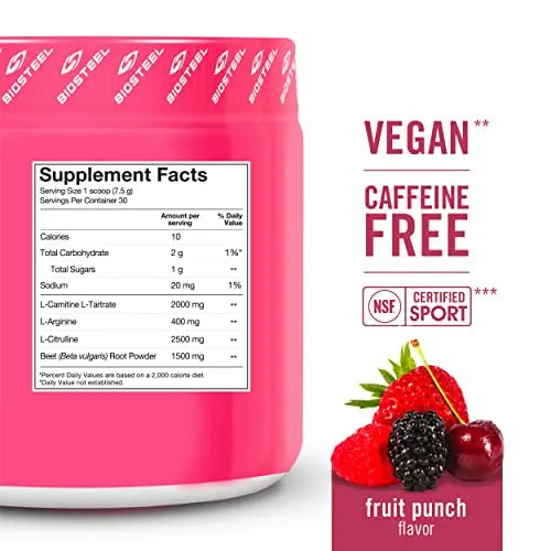 BioSteel Sports Beets Pre-Workout Powder, Non-GMO Formula, Fruit Punch, 30 Servings BioSteel Sports