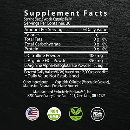 KaraMD Boost NXT | Nitric Oxide Booster Supplement | Natural L-Citrulline & L-Arginine KaraMD
