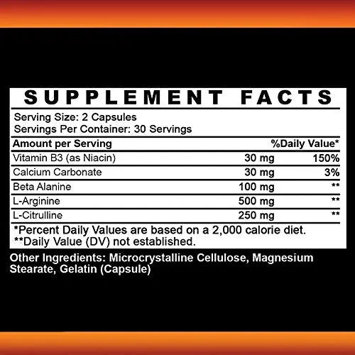 Angry Supplements Monster Test Nitric Oxide Booster Capsules, Extreme N.O Boost Angry Supplements