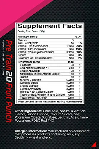 Rule 1 Proteins R1 Pre Train 2.0 25 Serv Fruit Punch, 390 Gram Rule 1 Proteins
