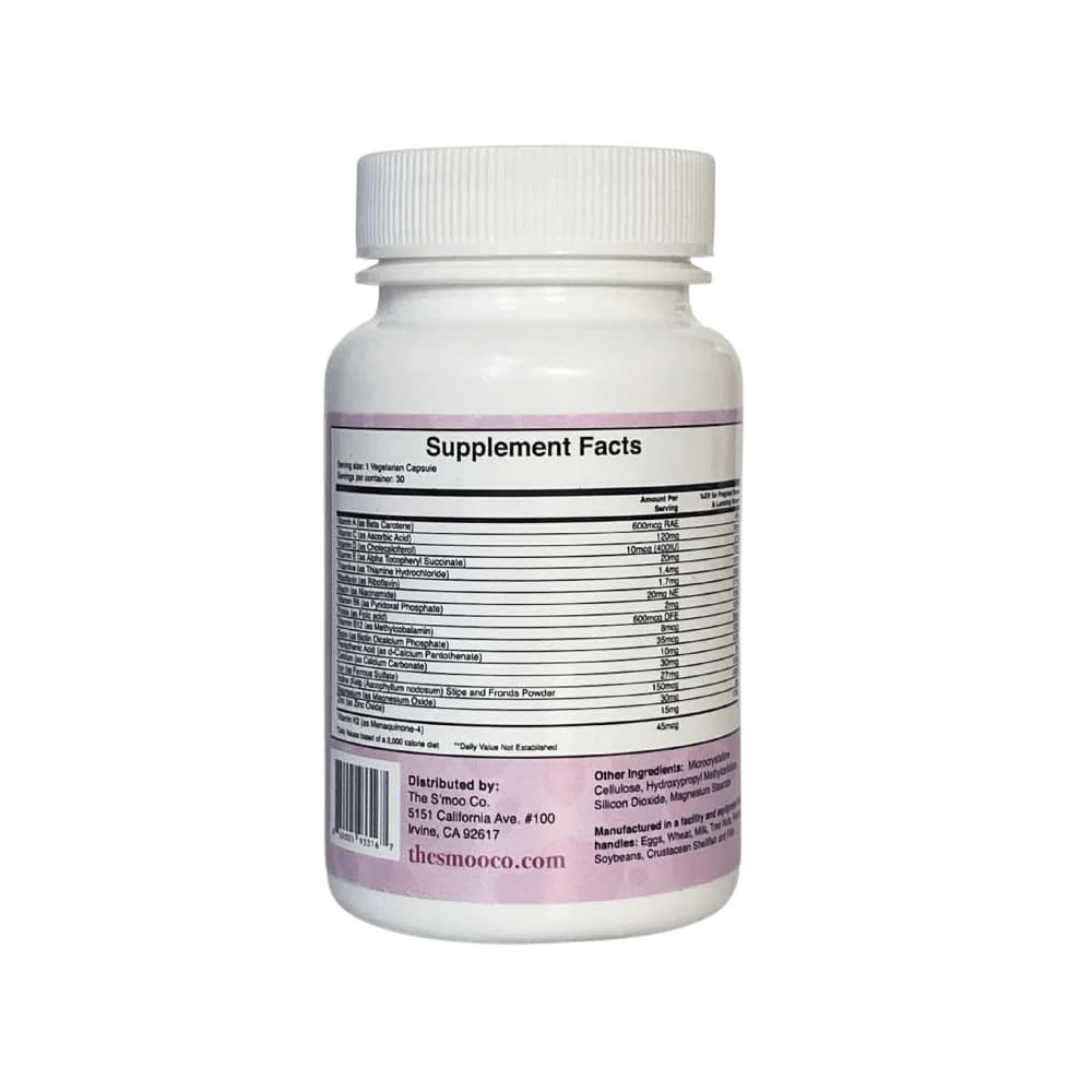 Prenatal Vitamins for Women with Iron, Vitamin D, Calcium & More, Supports Healthy Pregnancy S'moo