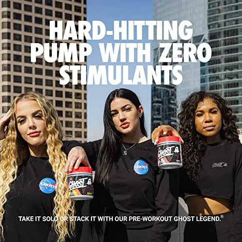 GHOST Pump Nitric Oxide Powder, Peach - 40 Servings - Sugar-Free & Stim-Free Pre GHOST