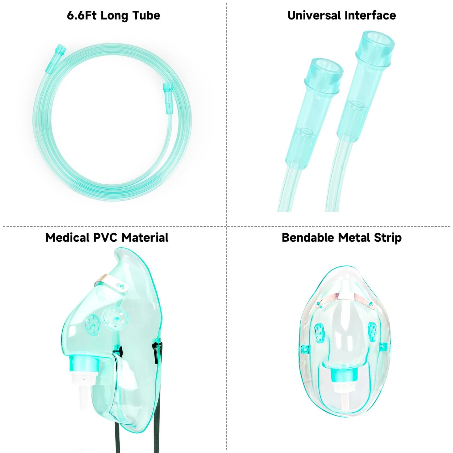 2 Pack Oxygen Mask for Face Adult with 6.6 Ft Tube and Adjustable Elastic Strap - Size XL REALBEBFF