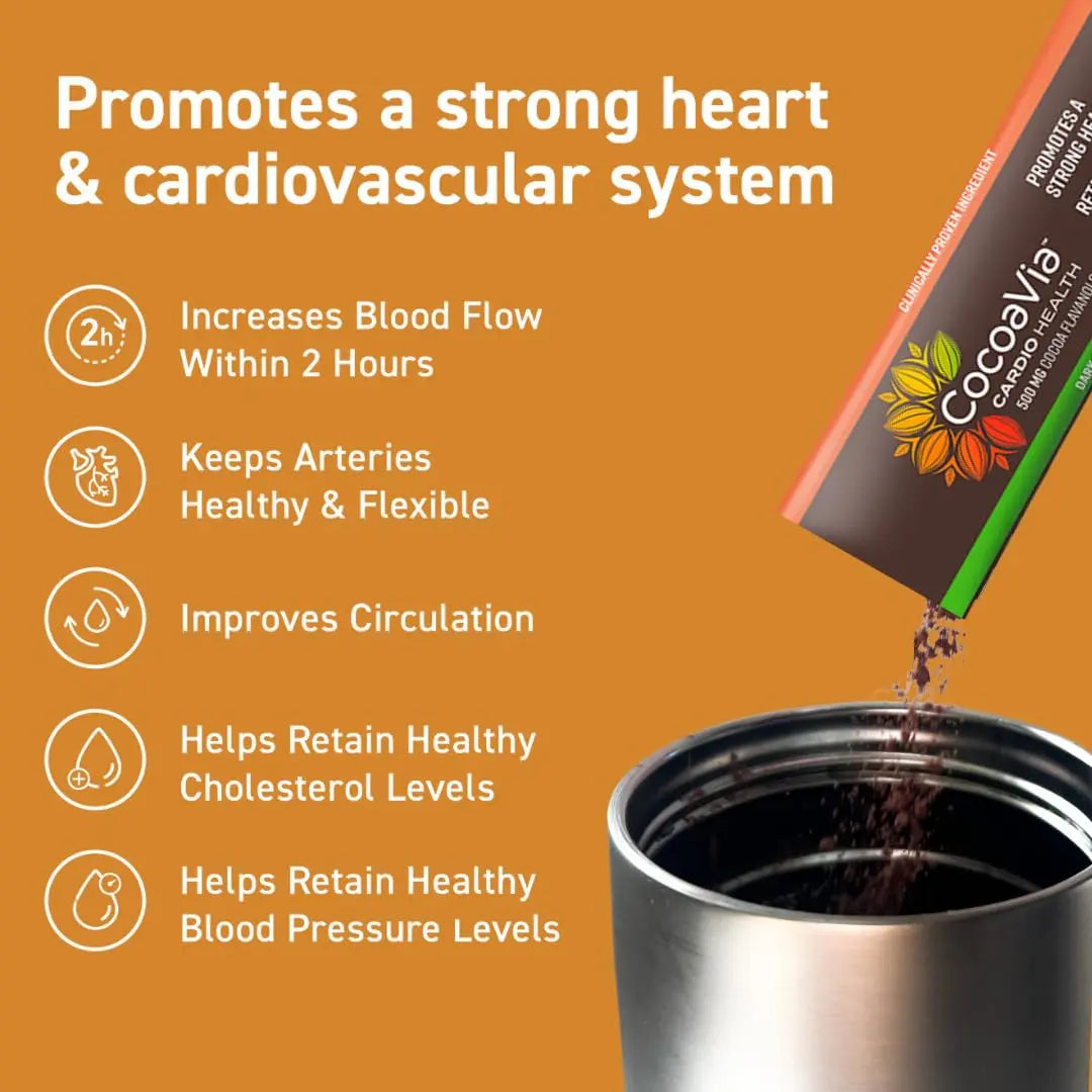 CocoaVia Cardio Health Cocoa Powder, 15 Single Serve Sticks, 500mg Cocoa Flavanols CocoaVia