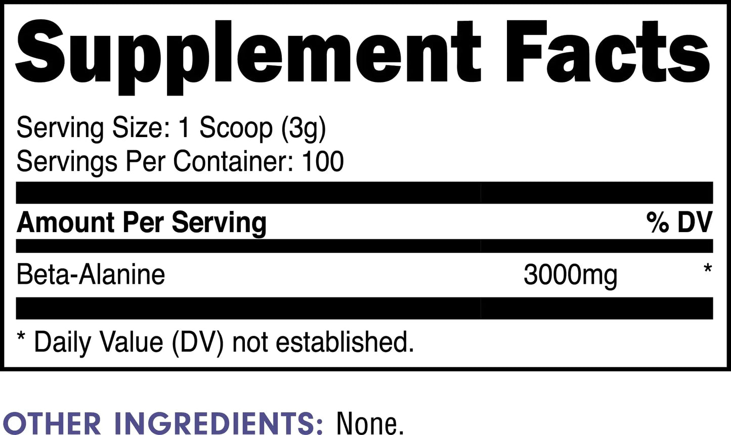 Bucked Up Beta Alanine 300mg Powder, Non-GMO, Gluten-Free, Unflavored (100 Servings) Bucked Up