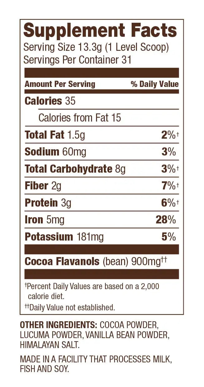 FlavaMix Performance Cocoa Powder | 900mg of Cocoa Flavanols | Promotes Heart & Brain FlavaNaturals