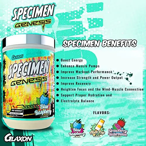 Specimen Full Spectrum High Stimulant Pre-Workout Powder | Supercharged Energy Glaxon