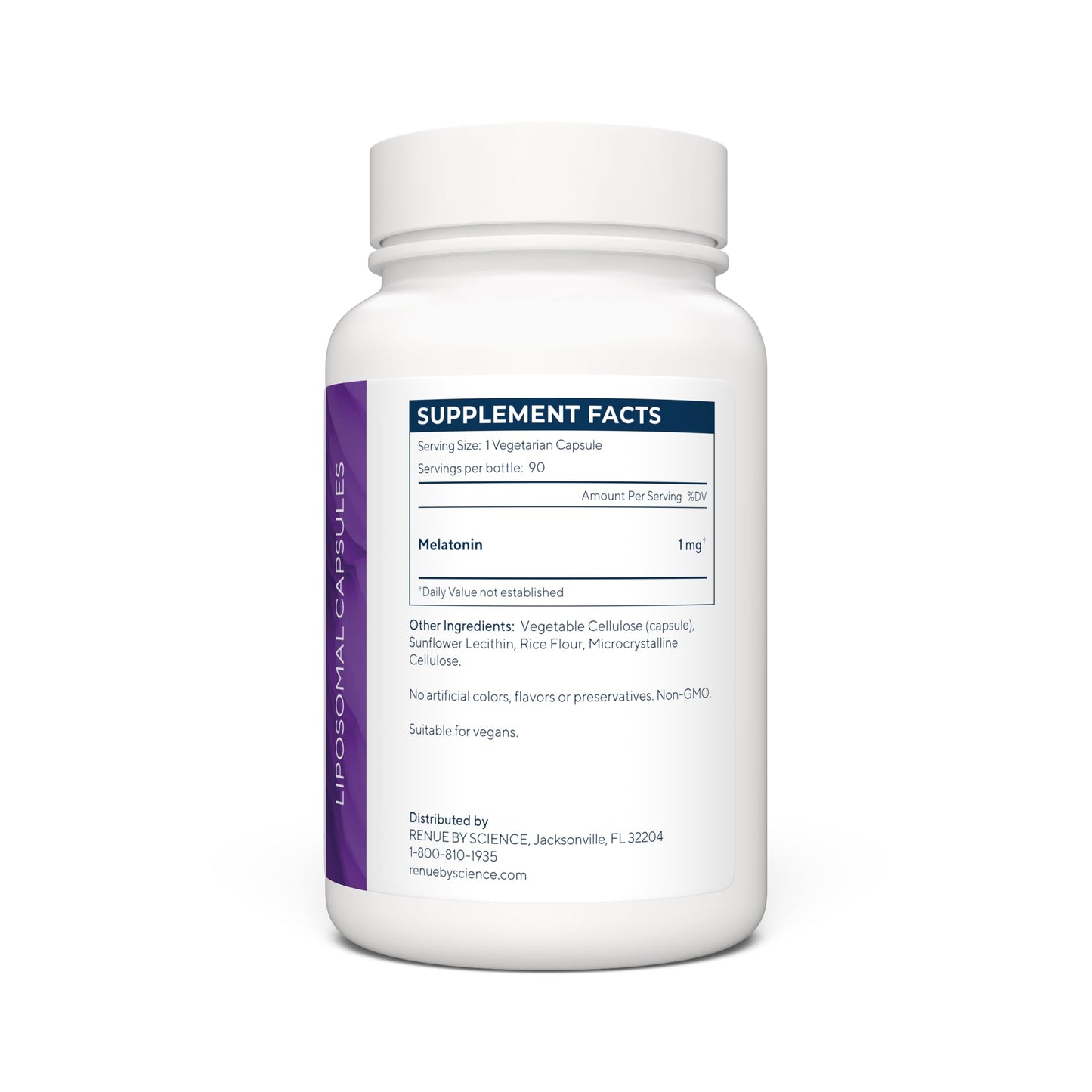 Renue By Science Melatonin | Liposomal Melatonina Supplement | 90 High Strength Melatonin Capsules - 1mg Melatonin per Serving | Sleep Aid Melatonin | Non-GMO | Made in The USA & Third-Party Tested Renue By ScienceBuy Supplements Australia