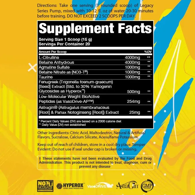 Legacy Series Pump Stim Free Muscle Pump Amplifier Pre-Workout Powder by AP Sports AP Regimen