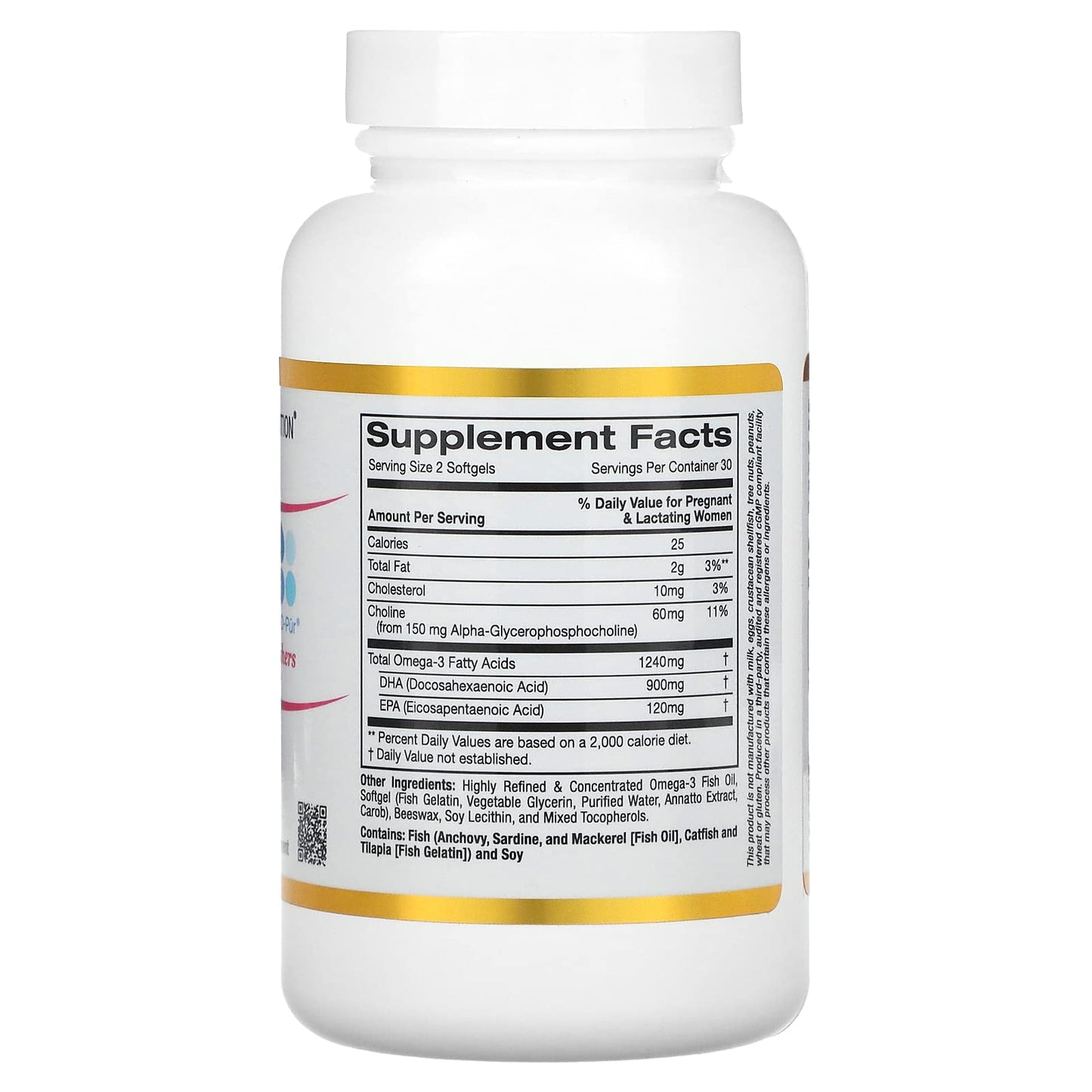 California Gold Nutrition Prenatal DHA for Pregnant and Nursing Mothers, 900 mg, 60 Fish Gelatin Softgels California Gold Nutrition
