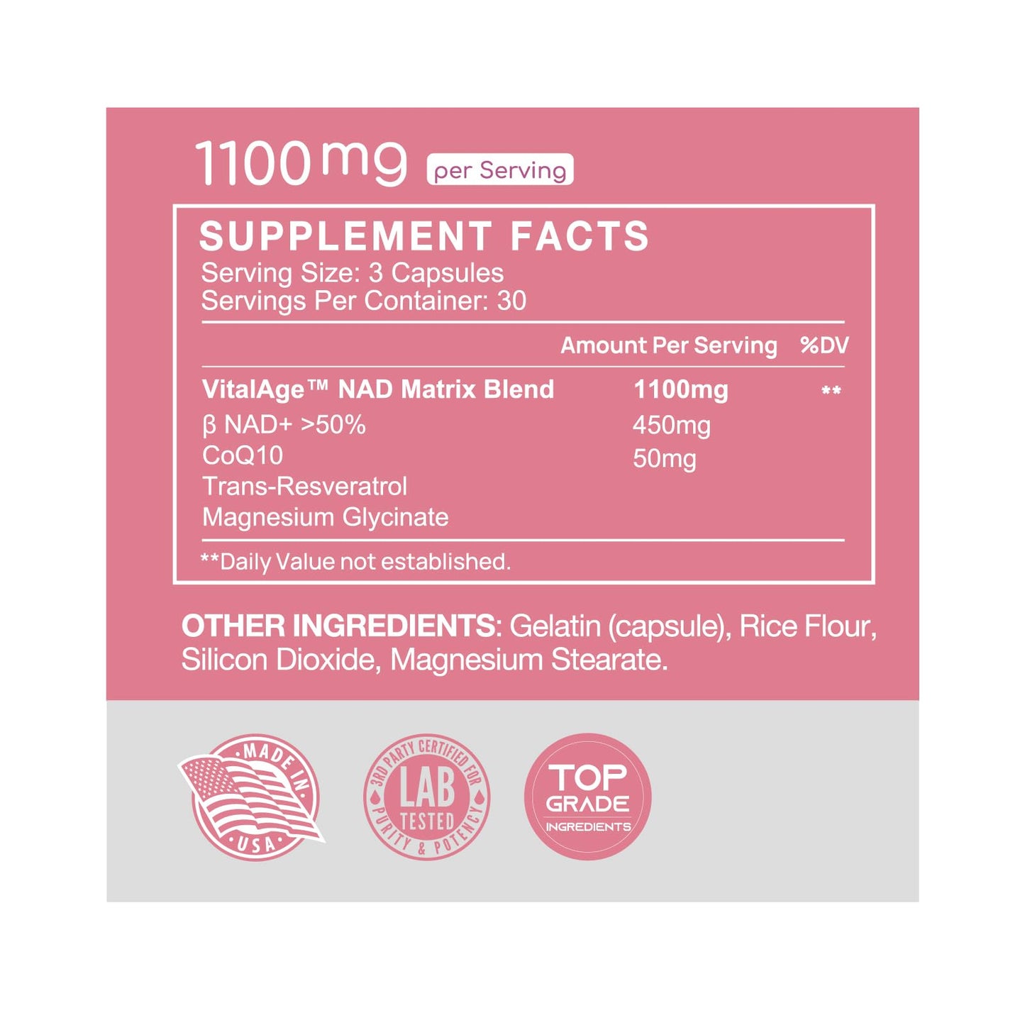 VHC NAD+ Supplement, NMN Alternative Liposomes with CoQ10, Trans-Resveratrol for Women & Men,Support Energy, Anti-Aging,Focus,90 Capsules VHCBuy Supplements Australia