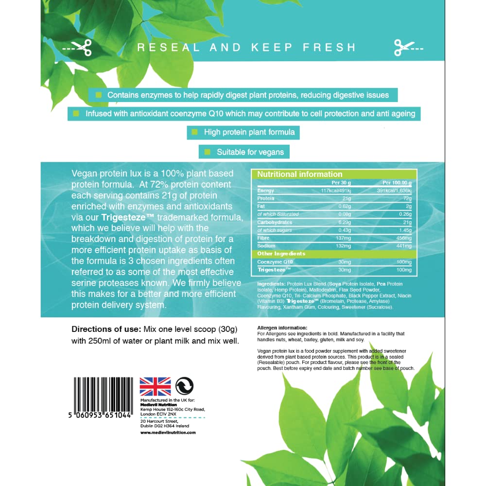 Medi-Evil Nutrition Vegan Protein Powder, Natural Ingredients, Gluten Free and Vegetarian Medi-Evil