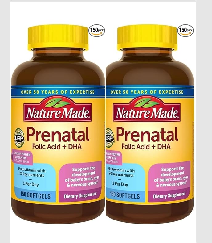 Nature Made Prenatal with Folic Acid + DHA, Prenatal Vitamin and Mineral Supplement Generic