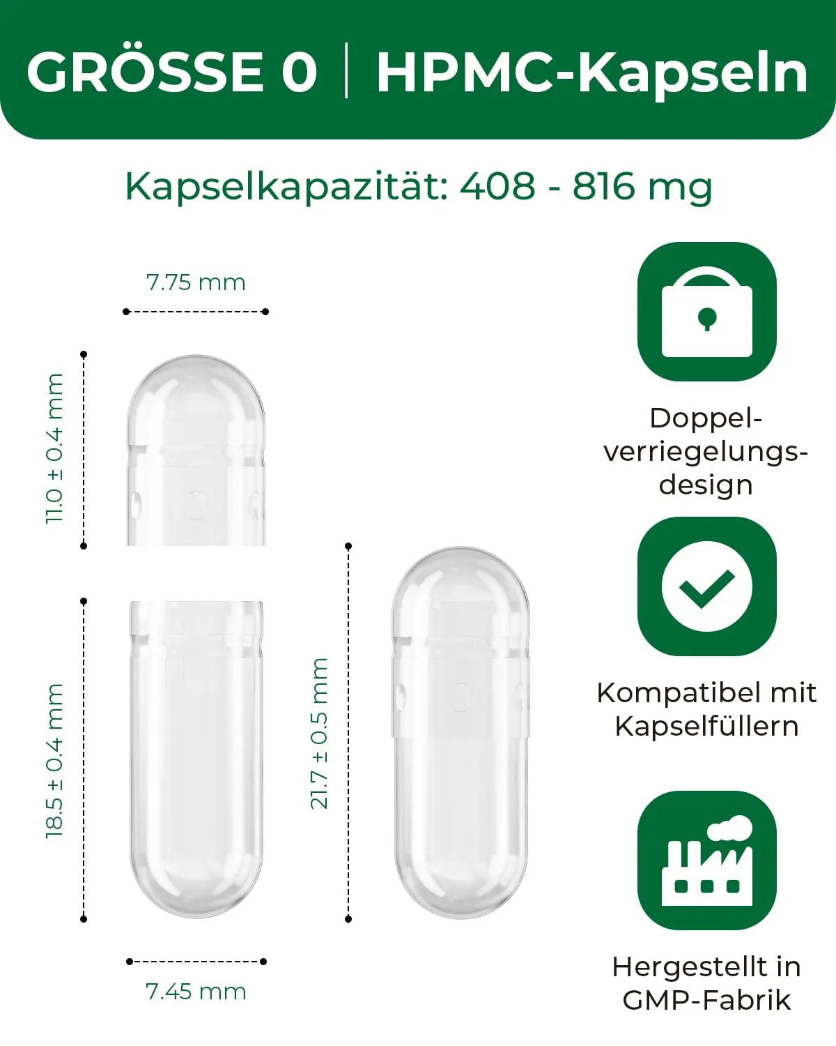 HPMC Empty Capsules Size 0-200 Clear Count Pill Capsules Empty - Plant-Based Cellulose | Vegetarian, Halal, Non-GMO | for DIY Supplement & Herbal Filling MéipaLien buy supplements Au