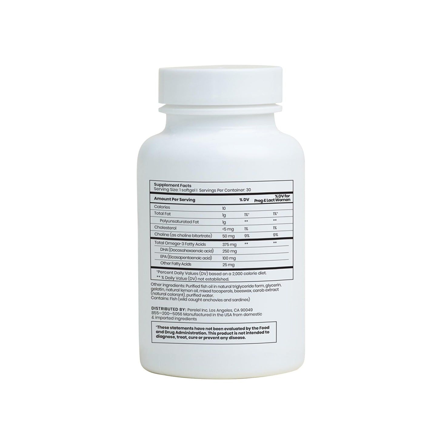 Perelel Omega DHA + EPA with Choline - Prenatal Vitamins for Fetal Heart Health, Brain Support Perelel